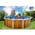 Piscine Ronde VETA Acier Décoration Bois 550 x 120 cm