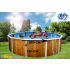 Piscine Ronde VETA Acier Décoration Bois 550 x 120 cm