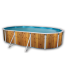 Piscine Allongée VETA Acier Décoration Bois 640 x 366 x 120 cm 