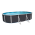 Piscine acier allongée MALLORCA ANTHRACITE 640 x 366 x 120 cm