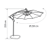 Parasol deporté Netspa avec base + LED solaire intégrées