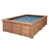 Piscine Bois PRESTIGE Anna Carrée avec Escalier SPARK 520x520x145cm Liner Relief 3D