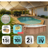 Piscine Bois Lucci PRESTIGE Octogonale allongée SPARK 415 x 265 x 131 cm  Liner Relief 3D