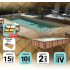 Piscine bois UBBINK PREMIUM avec Escalier 555x300x140cm Liner Relief 3D
