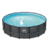 Piscine Tubulaire Ronde aspect Osier foncé ⌀488x122cm