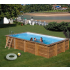 Piscine bois Rectangulaire ELLY 620x320x131cm  Liner Bleu