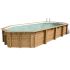 Piscine bois Allongée UBBINK SUPER TONGA 820x470x130cm Liner Bleu 