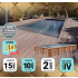 Couloir de nage Piscine Bois UBBINK PREMIUM 1550x350x155cm Liner Relief 3D