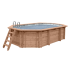 Piscine Bois PRESTIGE Octogonale Allongée SPARK 807x457x131cm Liner Relief 3D