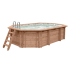 Piscine Bois PRESTIGE Octogonale Allongée SPARK 612x407x131cm Liner Relief 3D