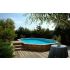 Piscine bois Allongée UBBINK OLYMPIA 500x350x130cm Liner Bleu