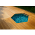 Piscine Bois Spark Ronde Hexagonale avec Plage immergée + Escalier ⌀395x115cm Pierre de Bali
