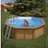 Piscine bois Hexagonale 395x117cm Liner bleu +Pompe à chaleur Offerte