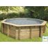 Piscine bois Ronde UBBINK OCEA 580x130cm Liner Gris