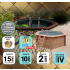Piscine Bois PRESTIGE Diamant Ronde avec escalier SPARK ⌀360x131cm Liner Relief 3D