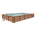 Piscine Bois PRESTIGE Rectangulaire SPARK avec Escalier droit 720x400x145cm Liner Relief 3D