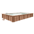 Piscine Bois PRESTIGE Rectangulaire avec Plage Immergée + Escalier SPARK 820x420x145cm Liner Relief 3D