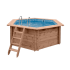 Piscine Bois PRESTIGE Diamant Ronde SPARK ⌀360x131cm Liner Relief 3D