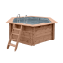 Piscine Bois PRESTIGE Diamant Ronde avec escalier SPARK ⌀360x131cm Liner Relief 3D