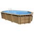 Piscine bois Allongée UBBINK AZURA 550x355x120cm Liner Bleu 