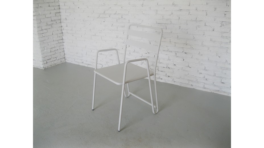 Lot de 2 chaises modernes métal Blanc BMI