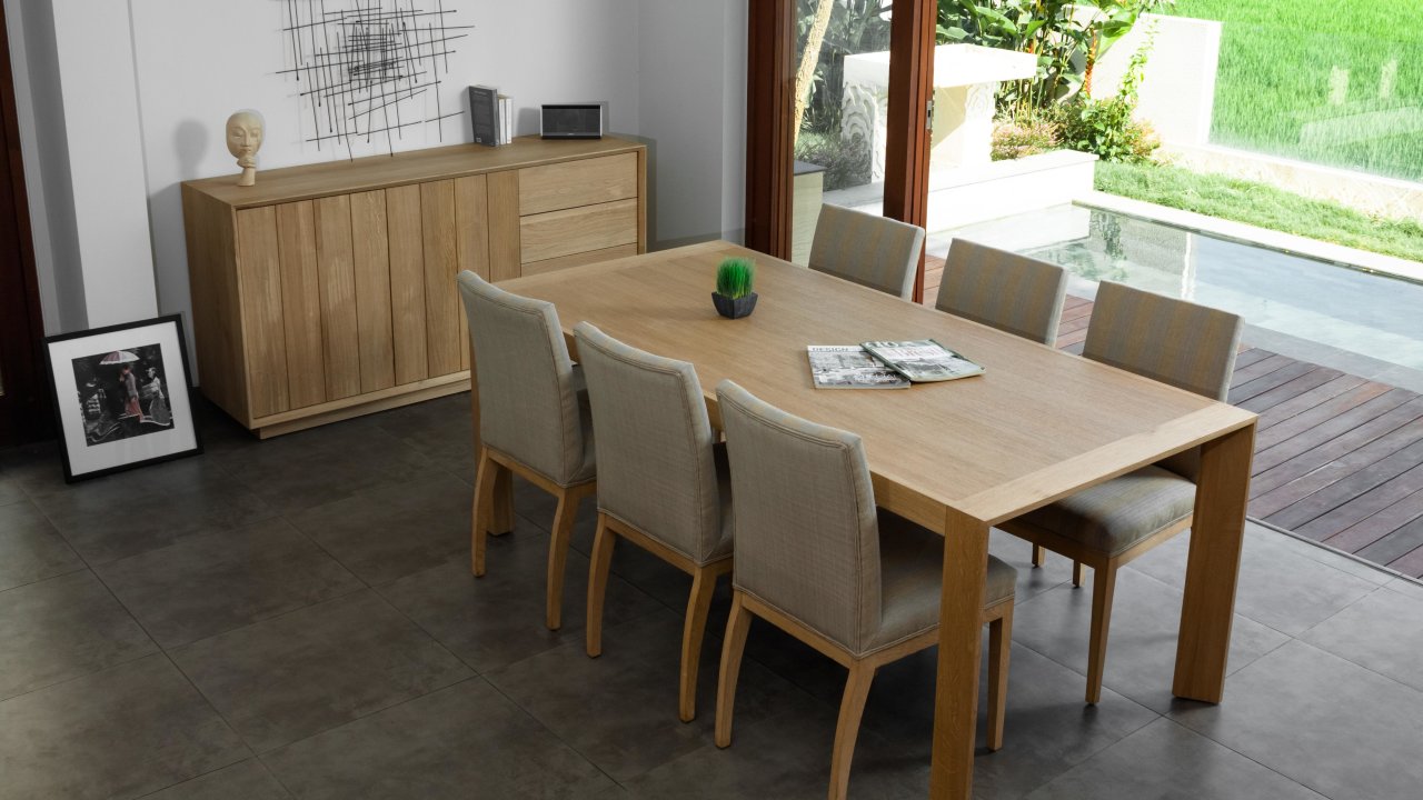 Table de repas chêne massif KUBICO TABLE 200 x 95 x 76