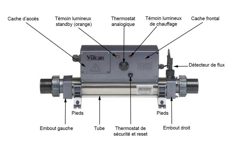 RECHAUFFEUR VULCAN 9KW MONO/TRI TITANE ELECRO 400 V